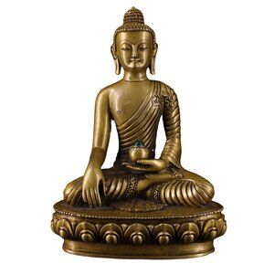 Vintage Tibet Bronze Gautama Buddha Holding Gem